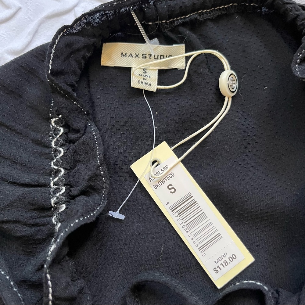 NWT Max Studio Ruffle Sheath Dress w/ Embroidered edge size Small - Picture 7 of 8